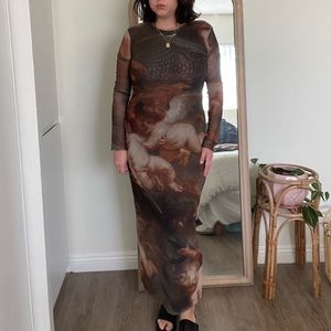 Zara Mesh Cherub Print Dress